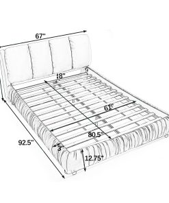 Minimalist Style Queen Size Upholstered Bed Frame