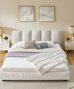 Minimalist Style King Size Upholstered Bed Frame