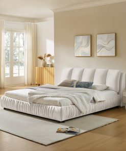 Minimalist Style King Size Upholstered Bed Frame