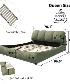 Queen Size Luxury Upholstered Platform Bed