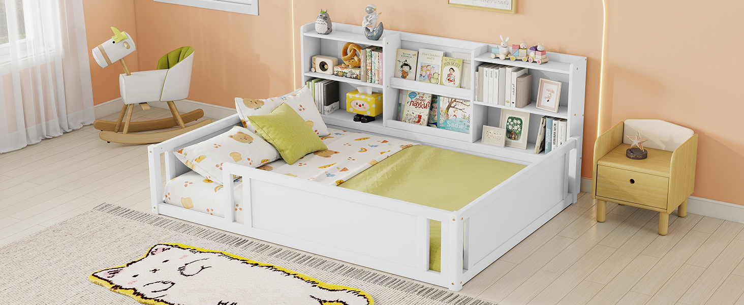 Full Size Kids Wood Platform Bed