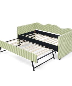 Gingham Upholstered Twin Size Daybed