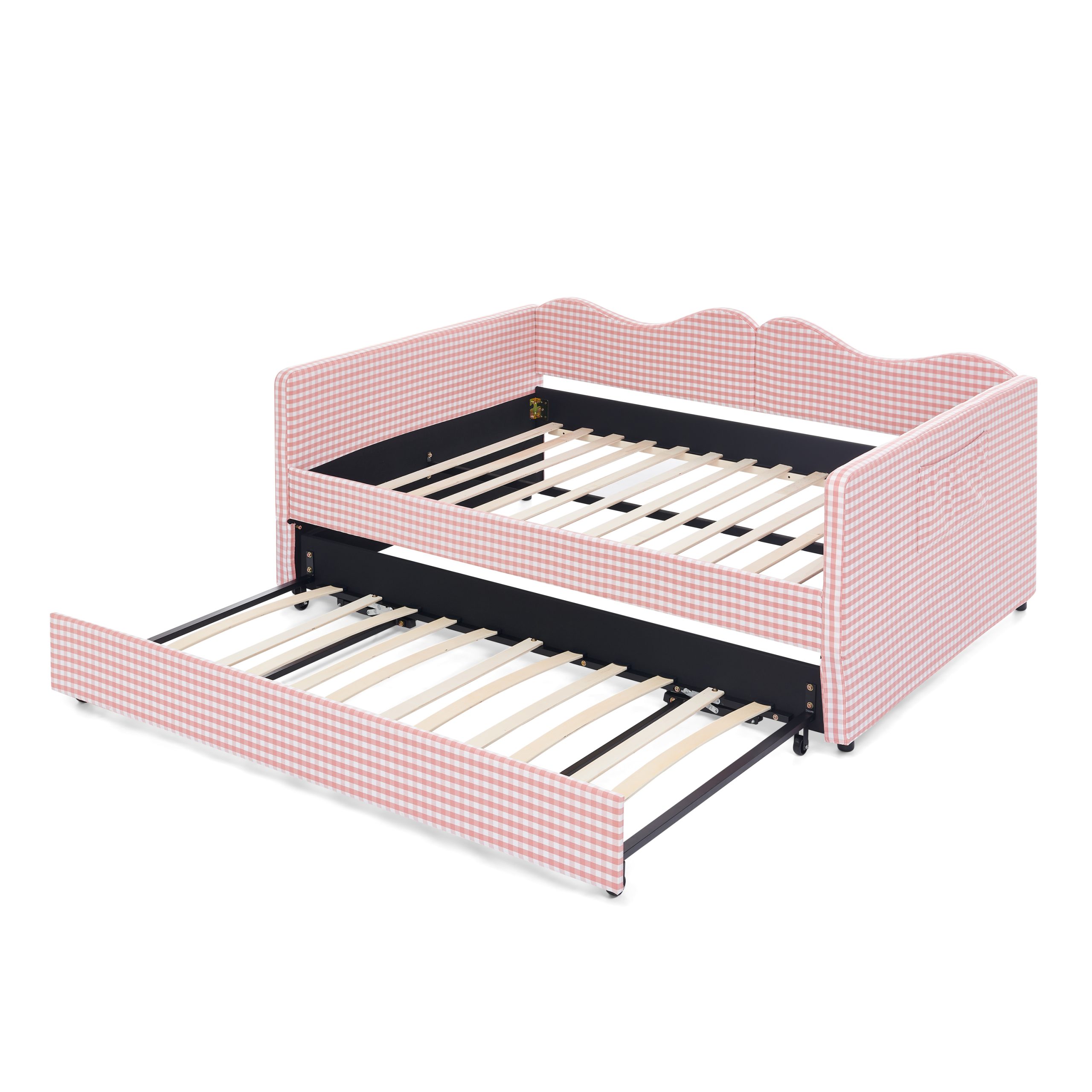 Gingham Upholstered Full Size Daybed