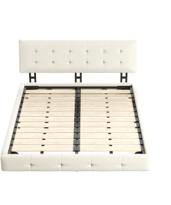 Chenille Queen Size Platform Bed