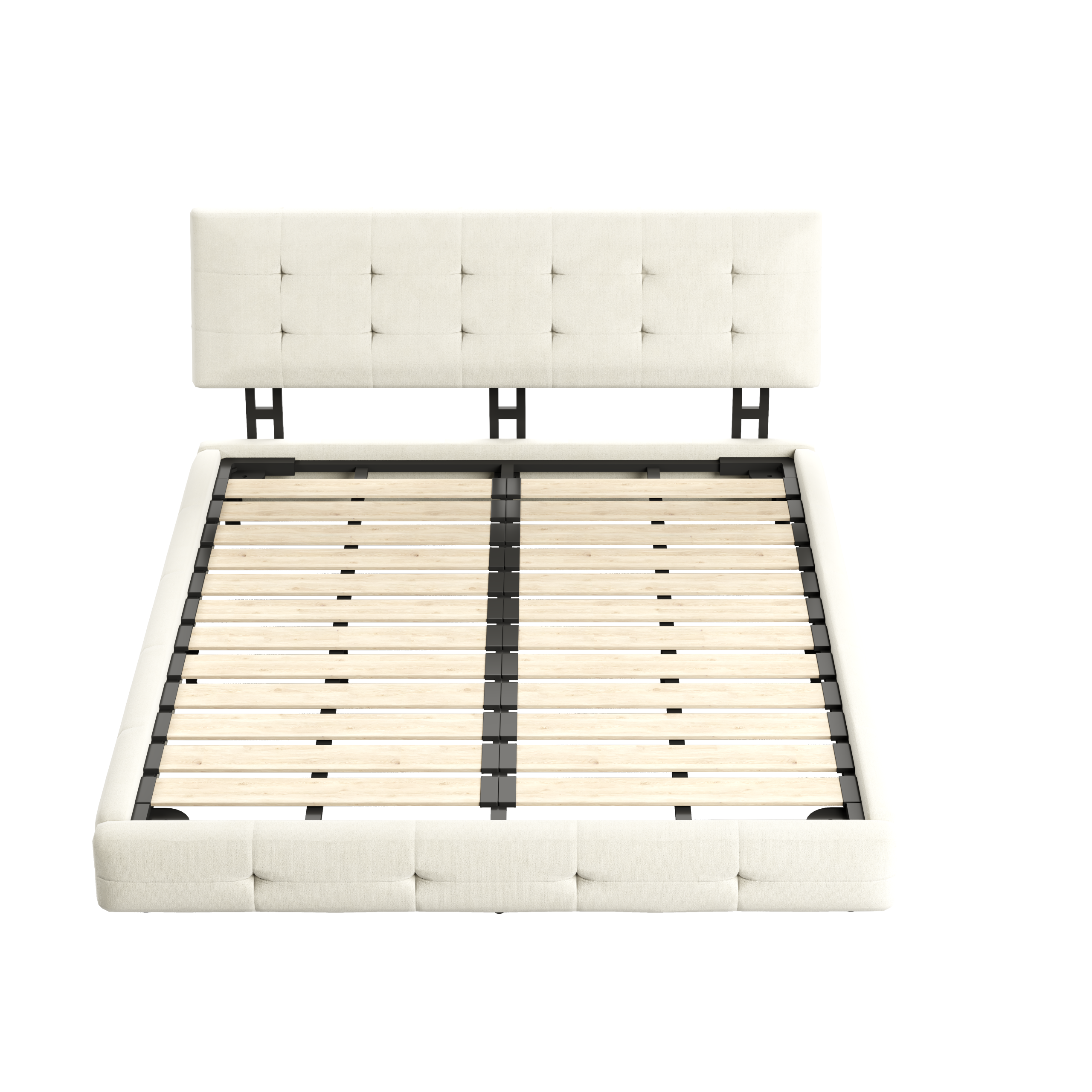 Chenille Queen Size Platform Bed