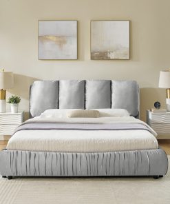 Minimalist Style Queen Size Upholstered Bed Frame