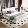 Chenille King Size Platform Bed