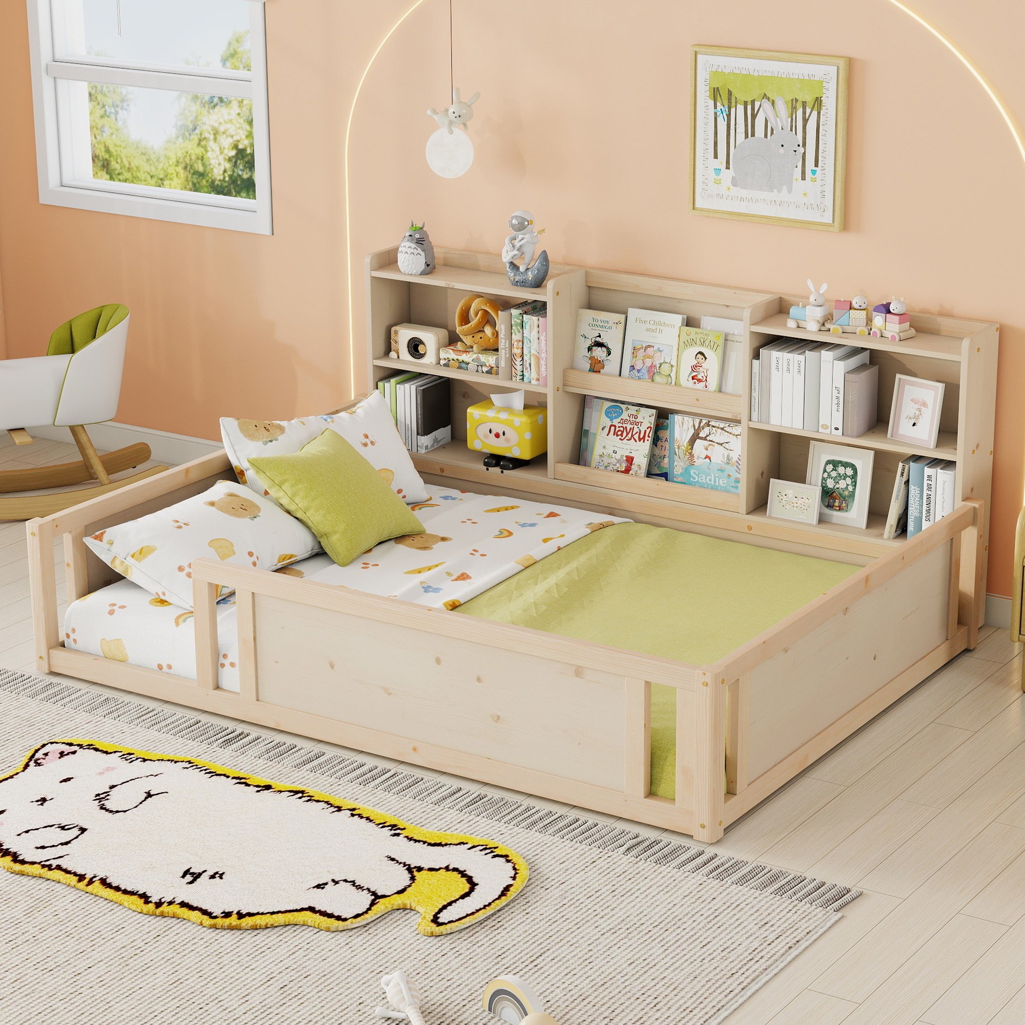 Full Size Kids Wood Platform Bed