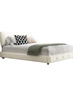Chenille Queen Size Platform Bed