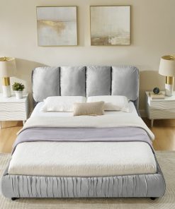 Minimalist Style Queen Size Upholstered Bed Frame