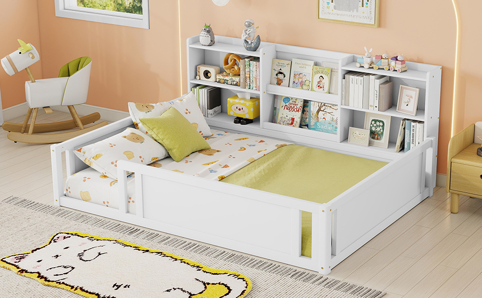 Full Size Kids Wood Platform Bed