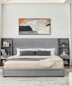 King Size Modern Storage Platform Bed Frame