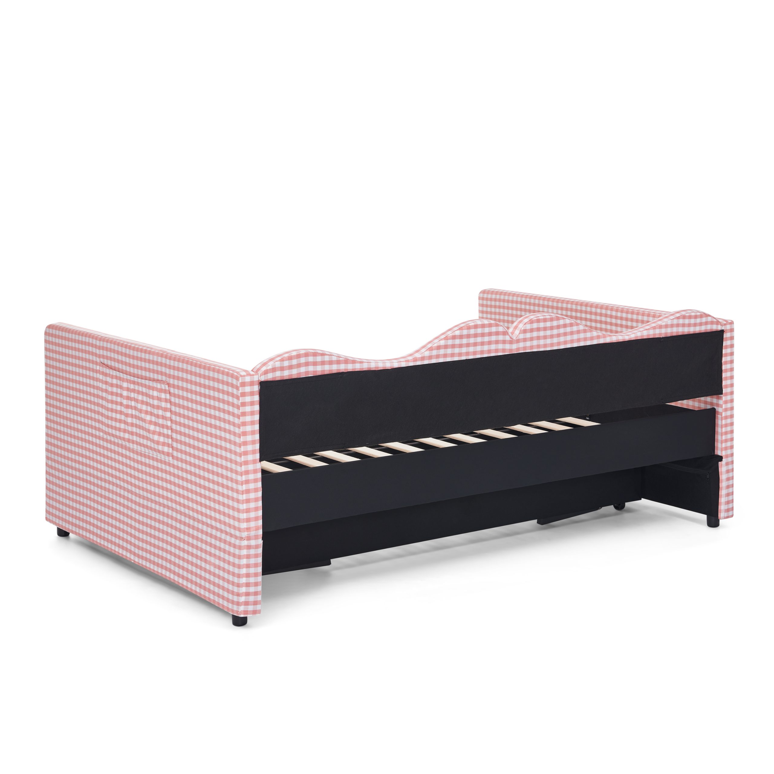 Gingham Upholstered Full Size Daybed