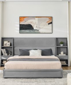 Queen Size Modern Storage Platform Bed Frame