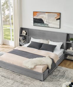 King Size Modern Storage Platform Bed Frame
