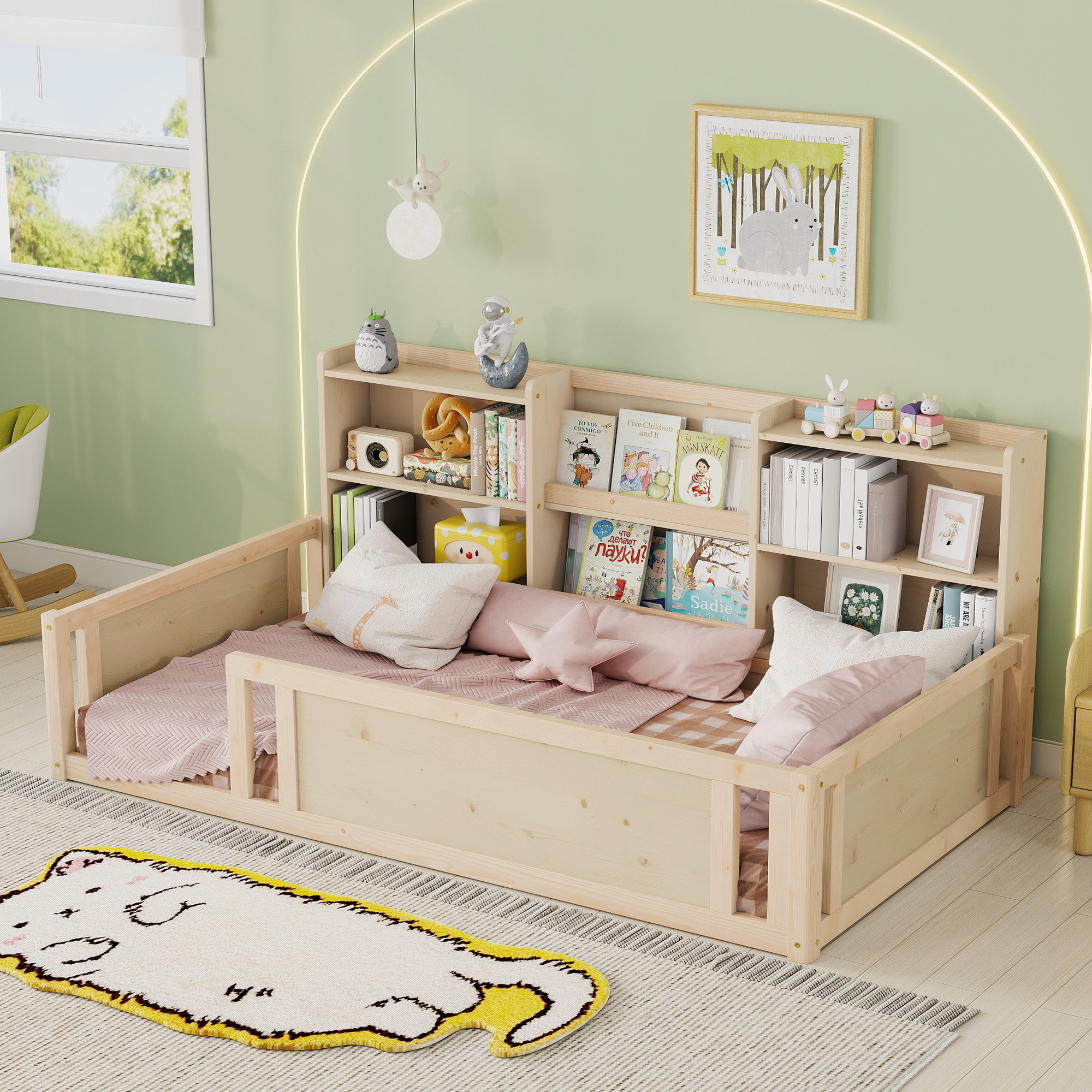 Twin Size Kids Wood Platform Bed