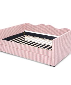 Gingham Upholstered Full Size Daybed