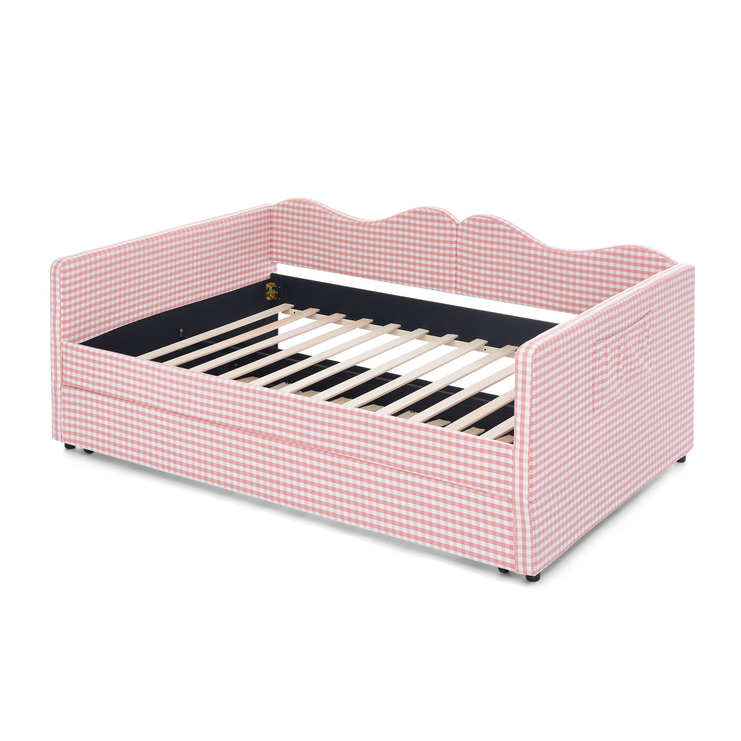Gingham Upholstered Full Size Daybed
