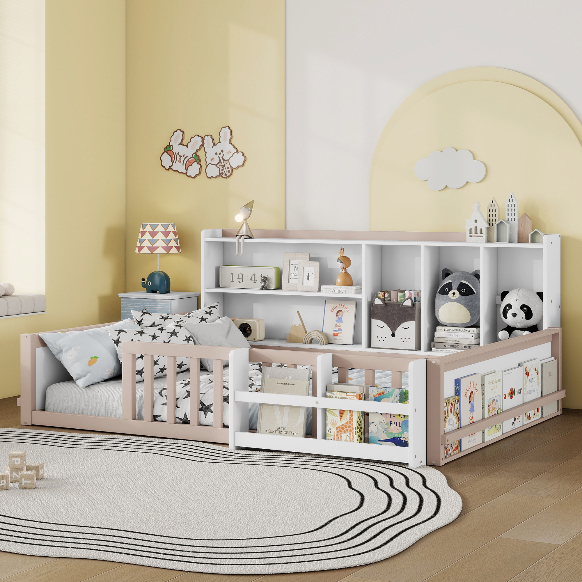 Full Size Kids Wooden Platform Bed