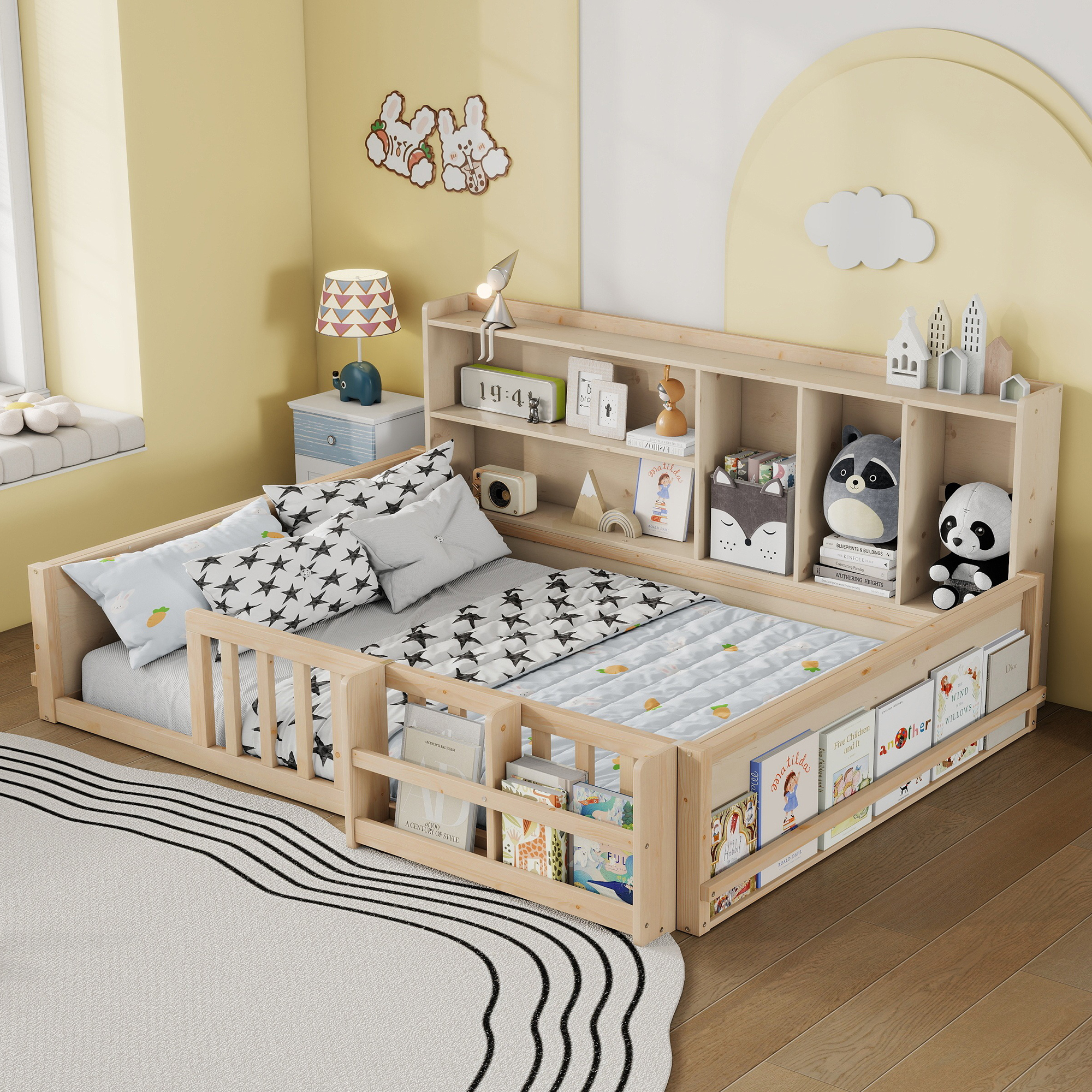 Full Size Kids Wooden Platform Bed