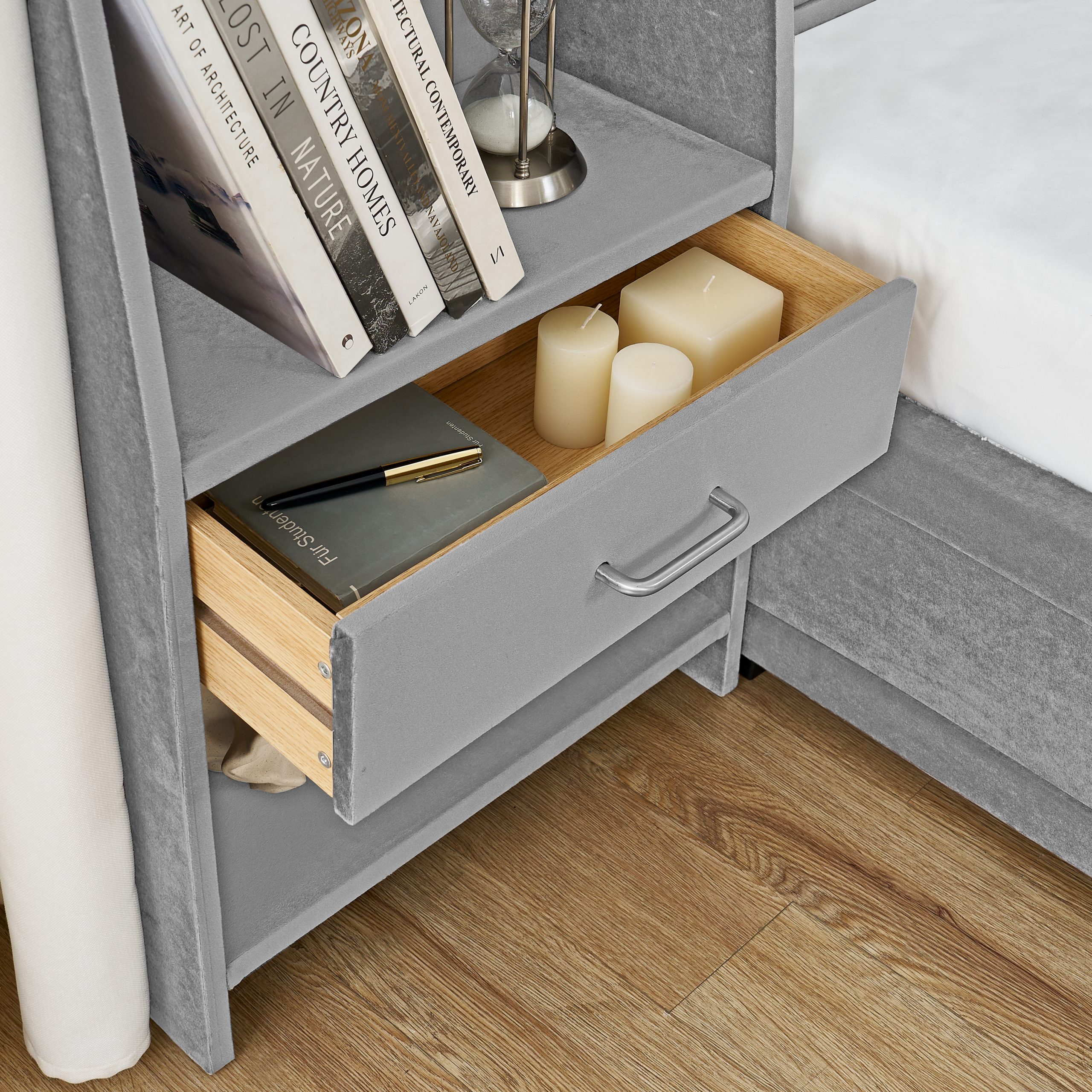 Queen Size Modern Storage Platform Bed Frame