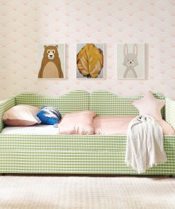 Gingham Upholstered Twin Size Daybed