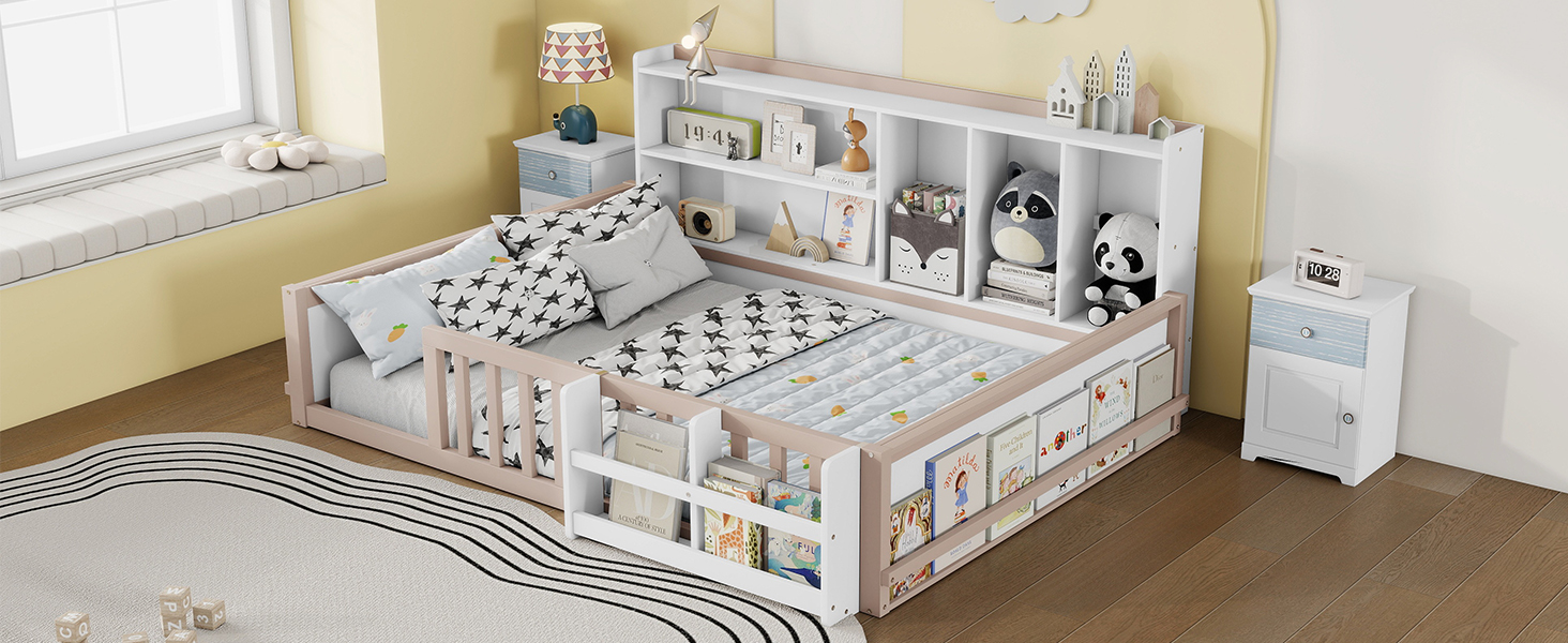 Full Size Kids Wooden Platform Bed