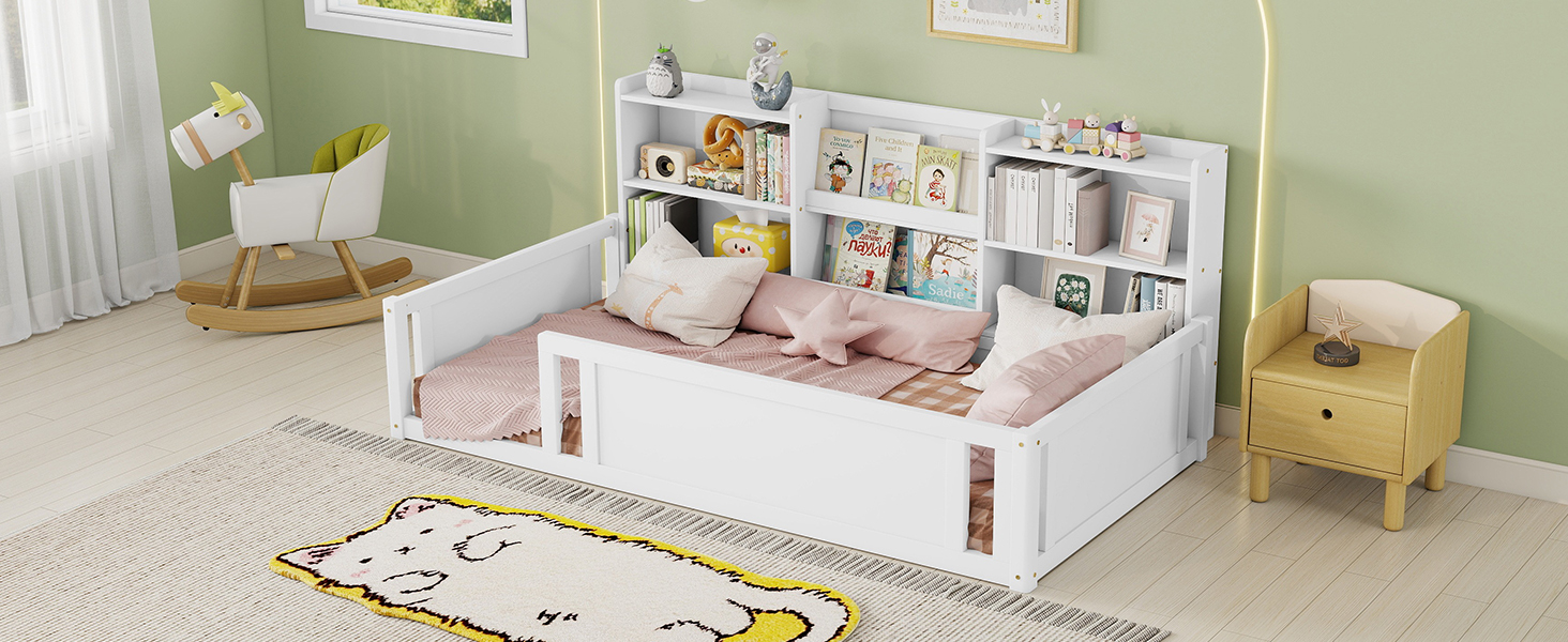 Twin Size Kids Wood Platform Bed