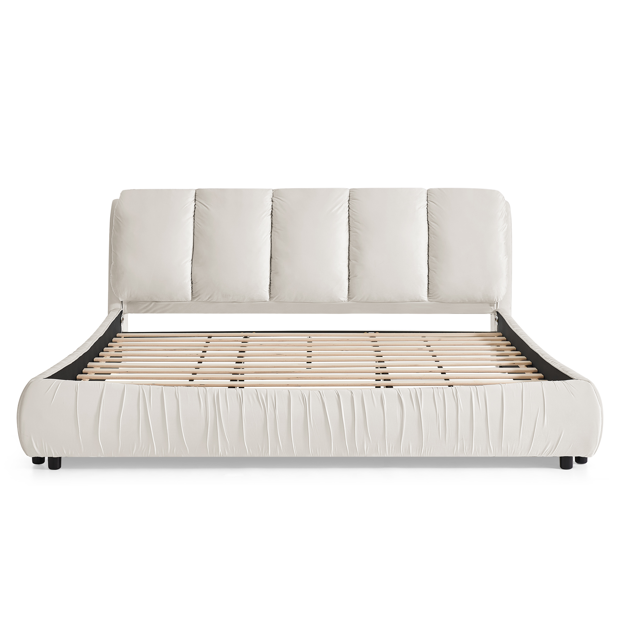 Minimalist Style King Size Upholstered Bed Frame