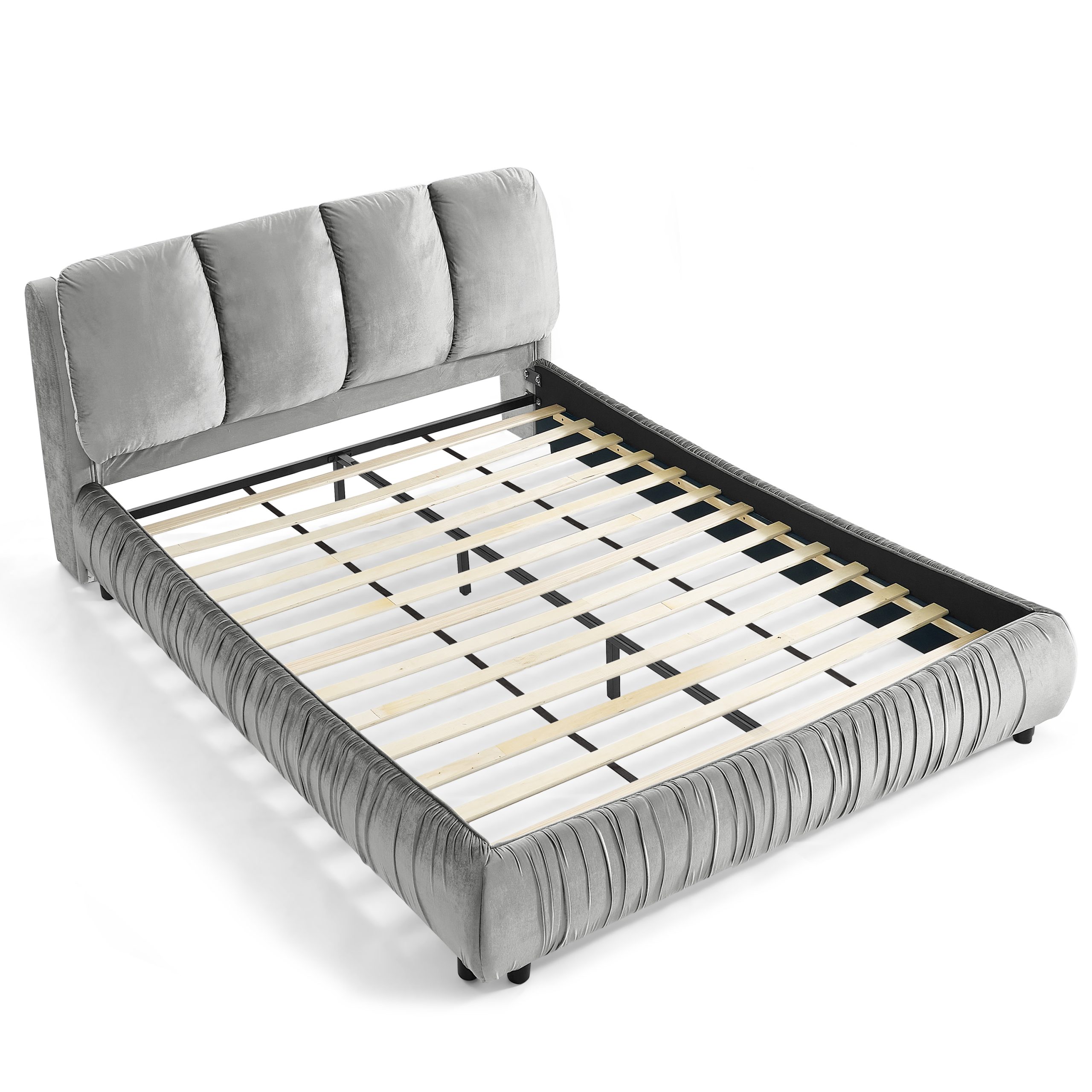 Minimalist Style Queen Size Upholstered Bed Frame