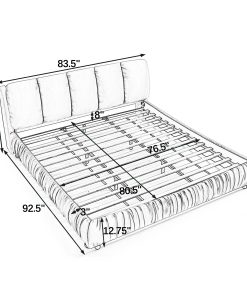 Minimalist Style King Size Upholstered Bed Frame