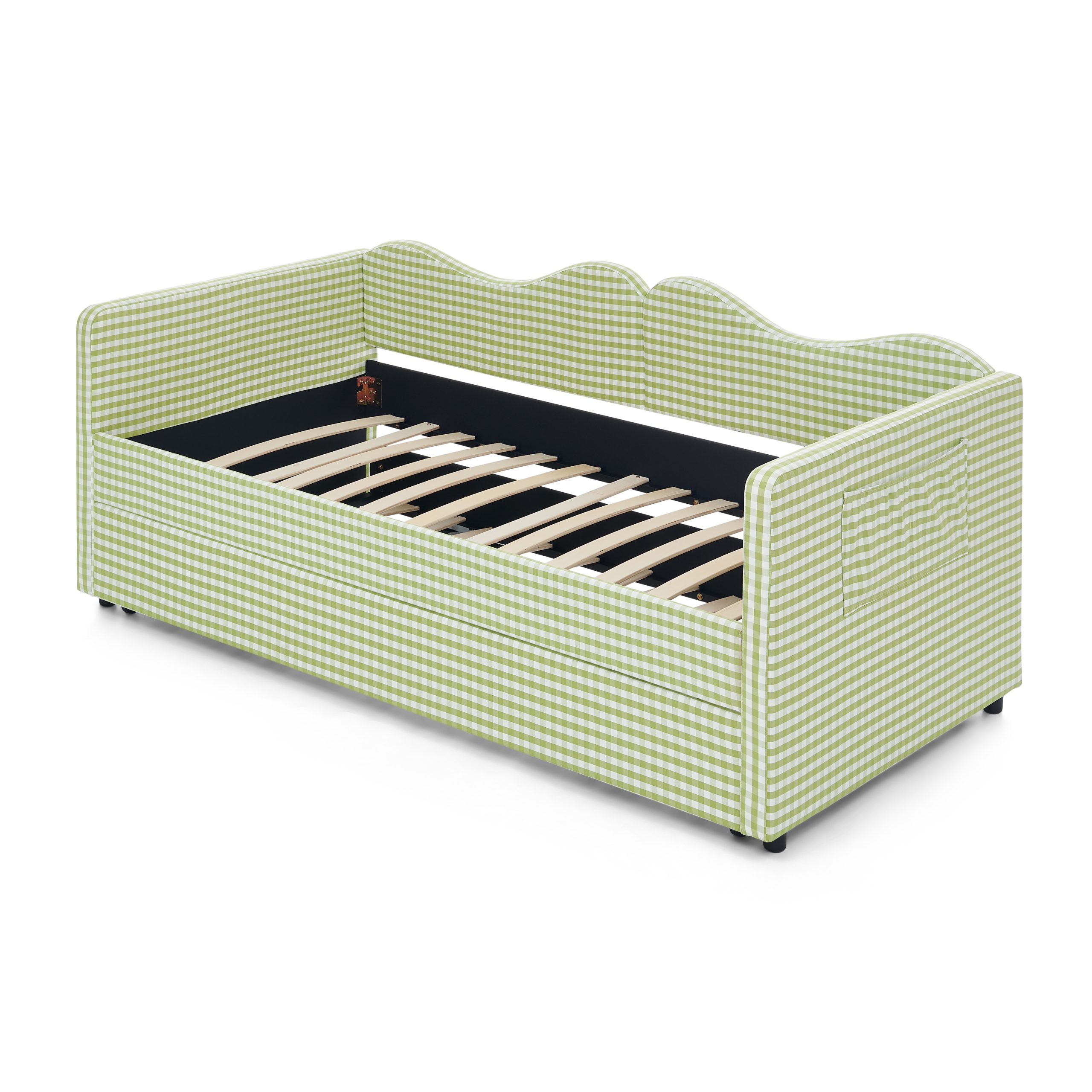 Gingham Upholstered Twin Size Daybed