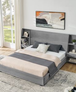 Queen Size Modern Storage Platform Bed Frame