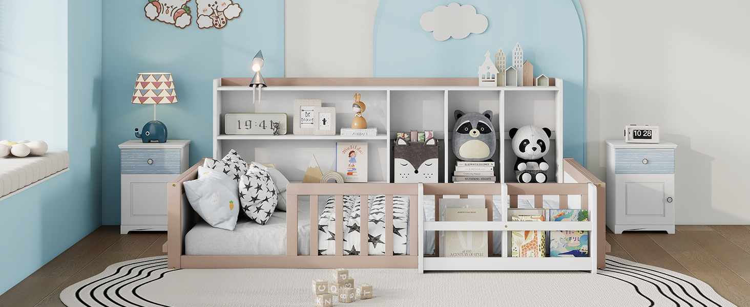 Twin Size Kids Wooden Platform Bed
