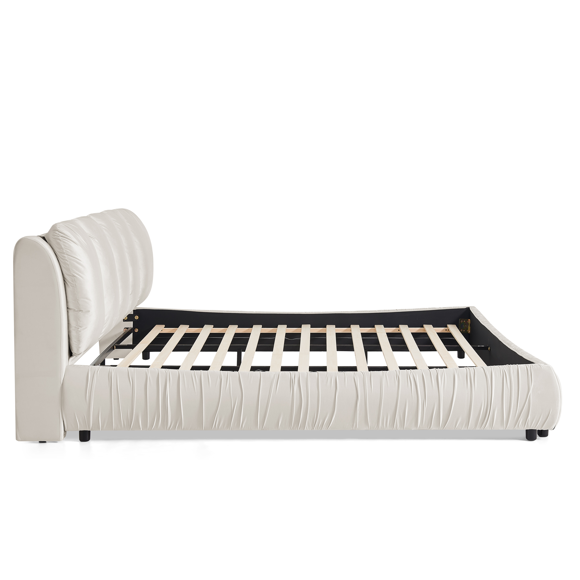 Minimalist Style King Size Upholstered Bed Frame