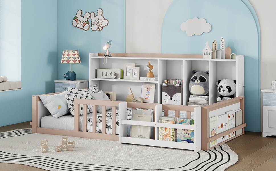 Twin Size Kids Wooden Platform Bed