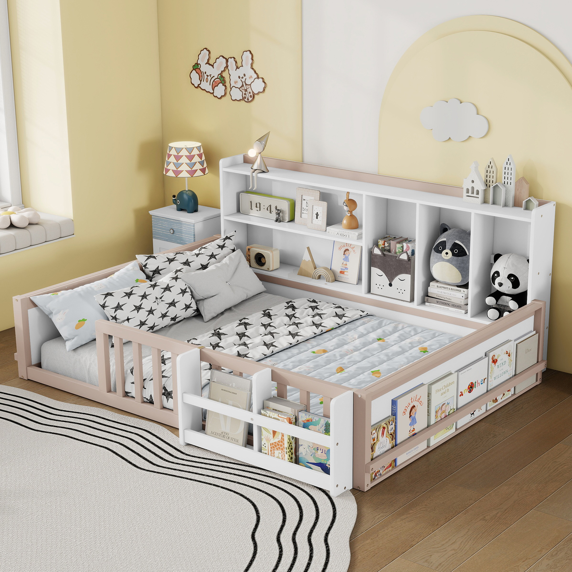 Full Size Kids Wooden Platform Bed