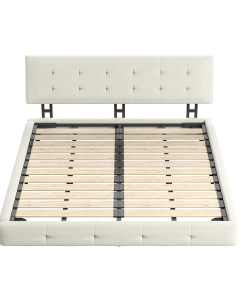 Chenille King Size Platform Bed
