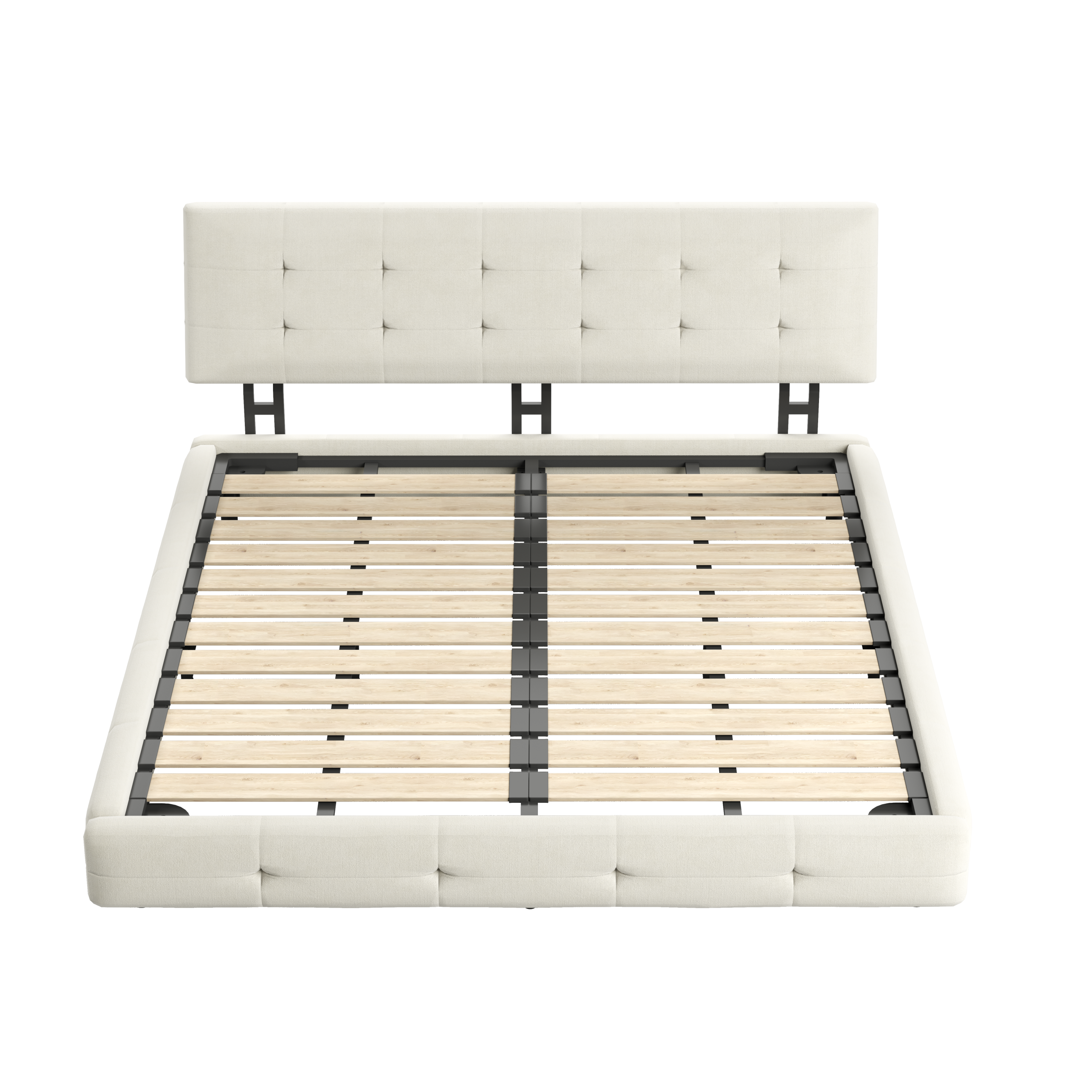 Chenille King Size Platform Bed