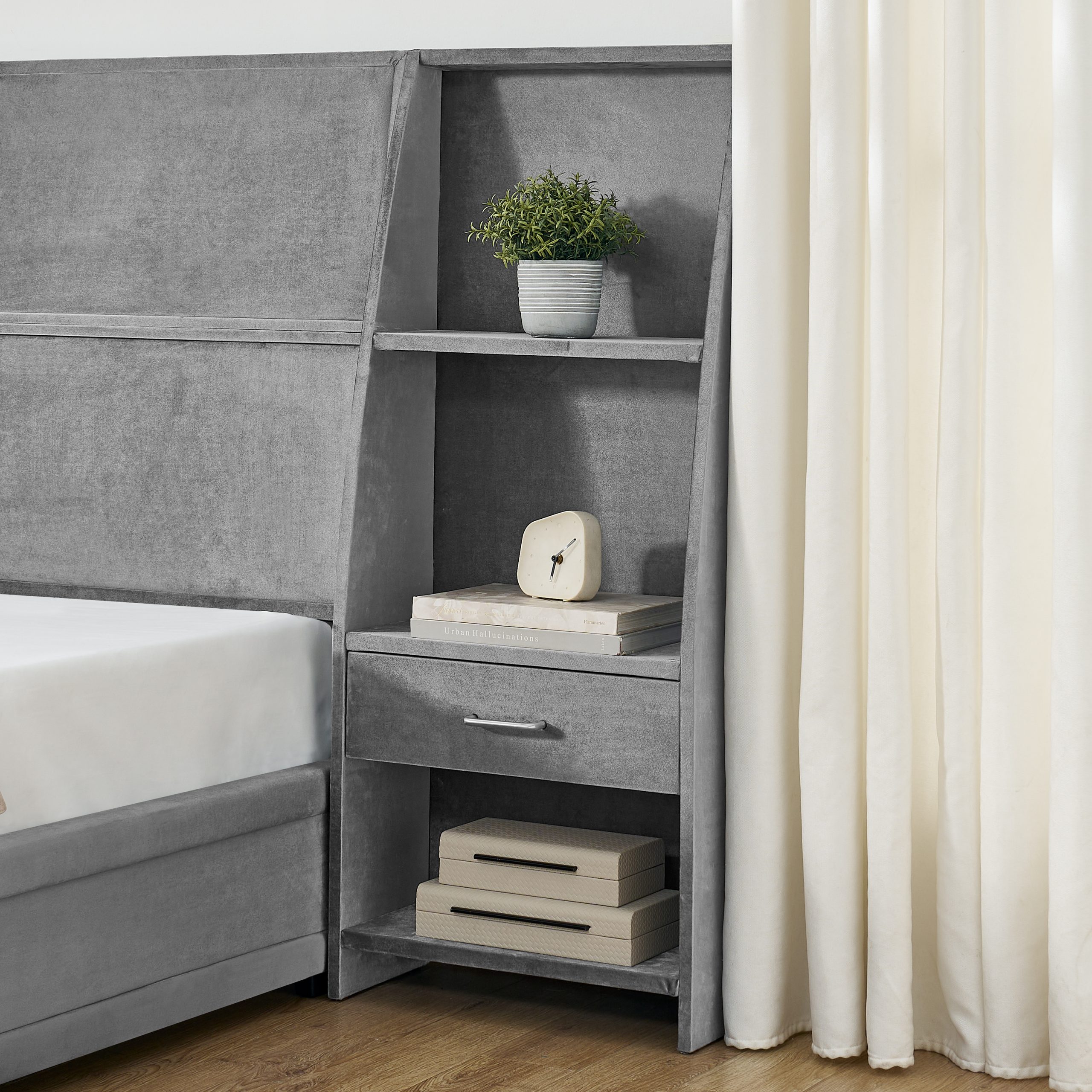 King Size Modern Storage Platform Bed Frame