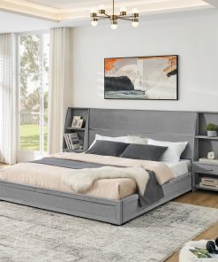 King Size Modern Storage Platform Bed Frame
