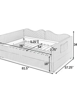 Gingham Upholstered Full Size Daybed