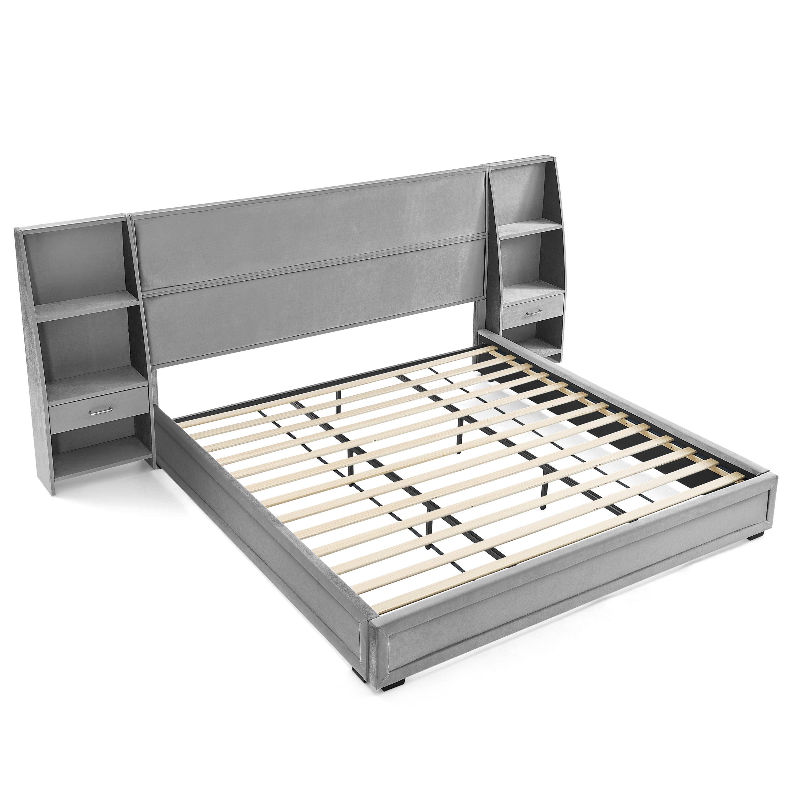 King Size Modern Storage Platform Bed Frame