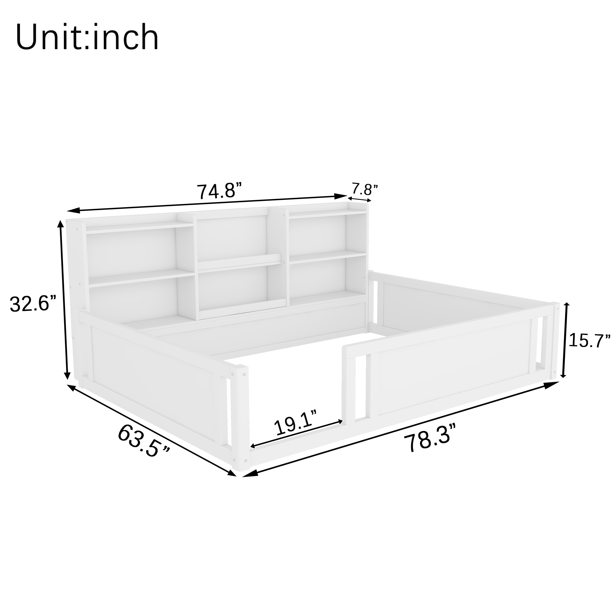 Full Size Kids Wood Platform Bed
