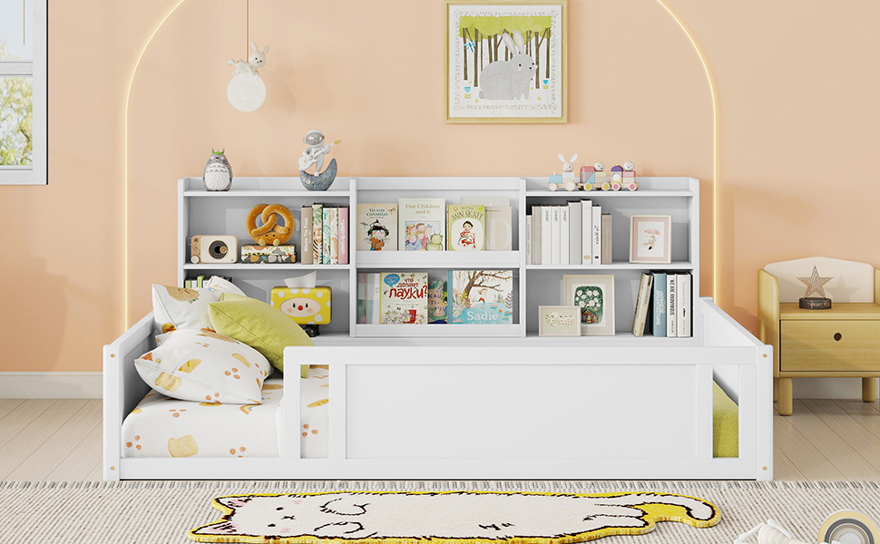 Full Size Kids Wood Platform Bed