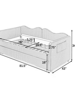 Gingham Upholstered Twin Size Daybed
