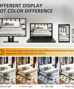 Chenille King Size Platform Bed