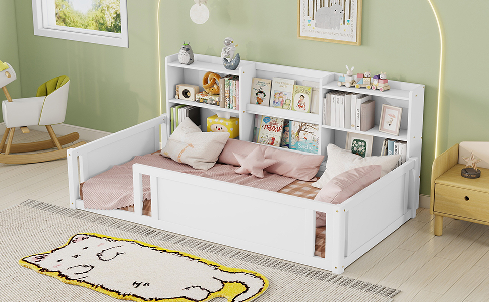 Twin Size Kids Wood Platform Bed