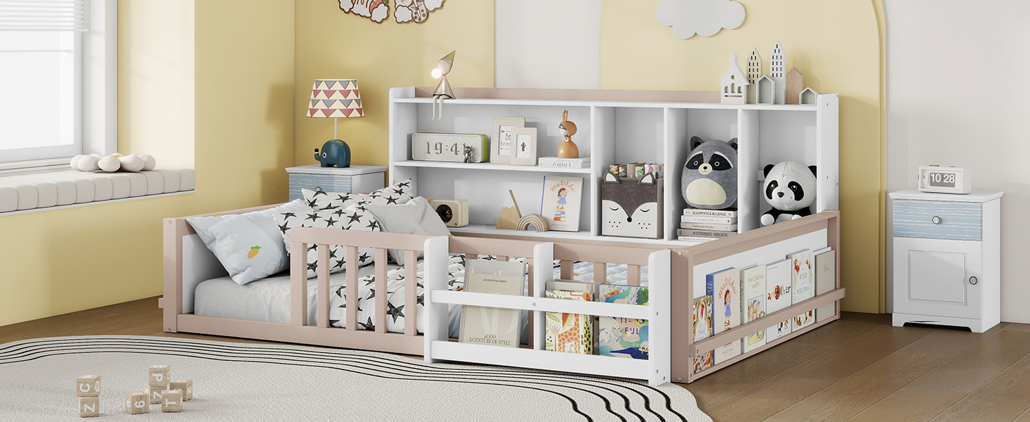 Full Size Kids Wooden Platform Bed