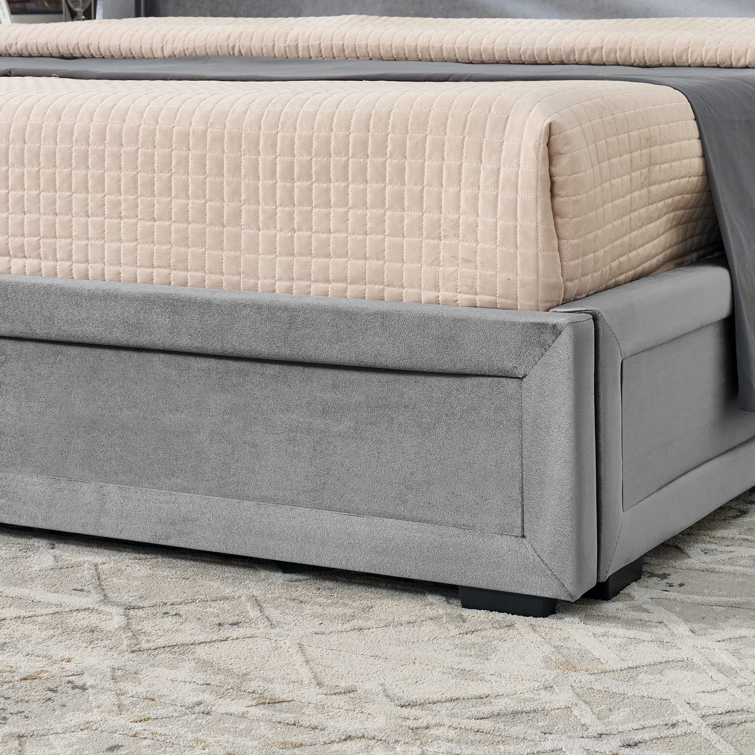 King Size Modern Storage Platform Bed Frame